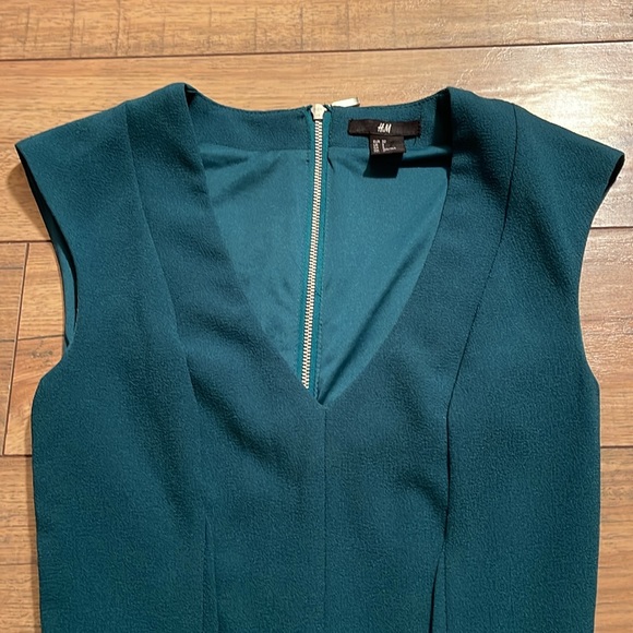 H&M Sheath Dress Teal Size 2 - Picture 3 of 5